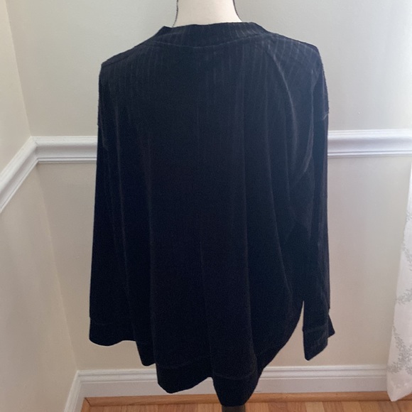 Zac & Rachel Black Ribbed Velour Long Sleeve Top. Size XXL. NWT - Picture 6 of 12